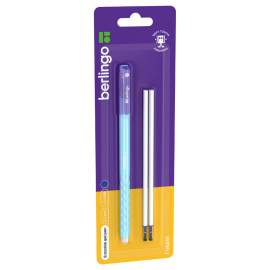 Ручка гелевая стираемая Berlingo "Haze" синяя, +2 сменных стержня, 0,5мм, прорезин.,CGp_50216_a