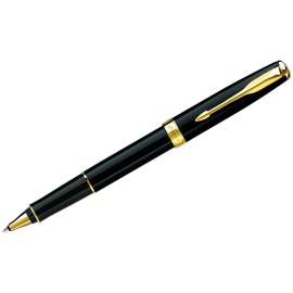 Ручка подарочная роллер Parker "Sonnet Matte Black GT" черная,0,8мм.,S0817970