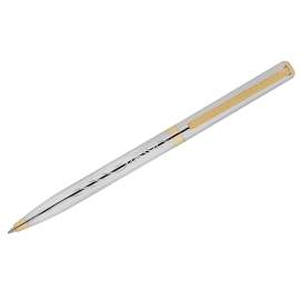 Ручка подарочная шариковая Delucci "Tempo",синяя,1,0мм,корп серебро/золото,поворот,CPs_11415