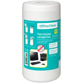 Салфетки чистящие влажные OfficeClean, универсальные, антибактериальные, в тубе, 100шт.,249230