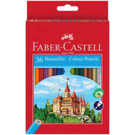 Карандаши цветные Faber-Castell, 36цв., заточен., картон, европодвес,120136
