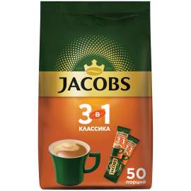 Кофе растворимый 3 в 1 Jacobs "Классика", порошкообразный, порцион., 1 пакетик*13,5г, 8060233