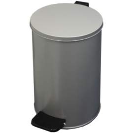 Ведро-контейнер для мусора (урна)Титан,10л,с педалью,круглое,металл,серый металлик,268443