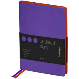 Ежедневник недатированный, B6, 136л., кожзам, Berlingo "Fuze", цветной срез, фиолетовый,UD0_87605