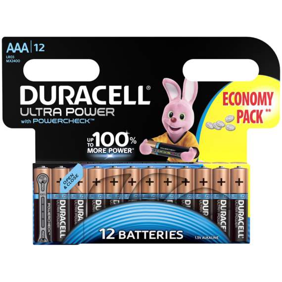 Батарейка Duracell UltraPower AAA (LR03) алкалиновая,1шт,12BL,5000394064218