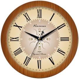 Часы настенные ход плавный, Камелия "Римские новые", круглые, 29*29*3,5, св-кор. рамка,888062