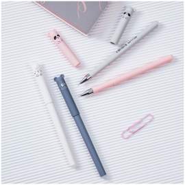 Ручка гелевая стираемая MESHU "Cutes" синяя, 0,5мм, софт-тач, корпус ассорти,MS_65930