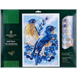 Картина по номерам Greenwich Line "Весенние птицы" A3, с акриловыми красками, картон,КК_27767