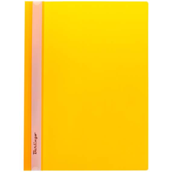 Папка-скоросшиватель пластик. Berlingo, А4, 180мкм, желтая с прозр. верхом,ASp_04105