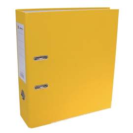 Папка-регистратор PP 80мм желтый, метал.окантовка/карман, Lamark,AF0600-YL1