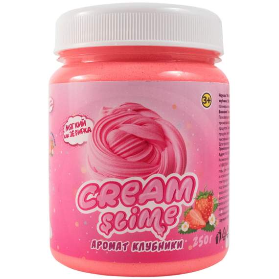 Слайм Cream-Slime, розовый, с ароматом клубники, 250г,SF02-S