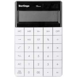 Калькулятор настольный Berlingo, 12 разр., двойное питание, 165*105*13мм, белый,CIW_100