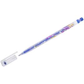 Ручка гелевая Crown "Glitter Metal Jell" синяя с блестками, 1,0мм,MTJ-500GLS(D)