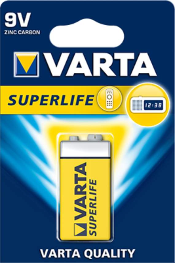 Батарейка Varta (6f22 2022) super тип 9V Крона 1шт/бл ,2022101411