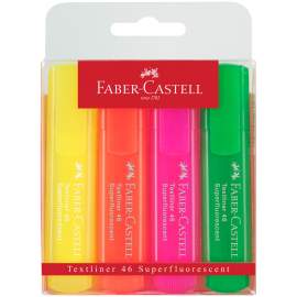 Набор маркеров текстовыделителей Faber-Castell "46 Superfluorescent" 4 флуоресцент. цв, 1-5мм,154604