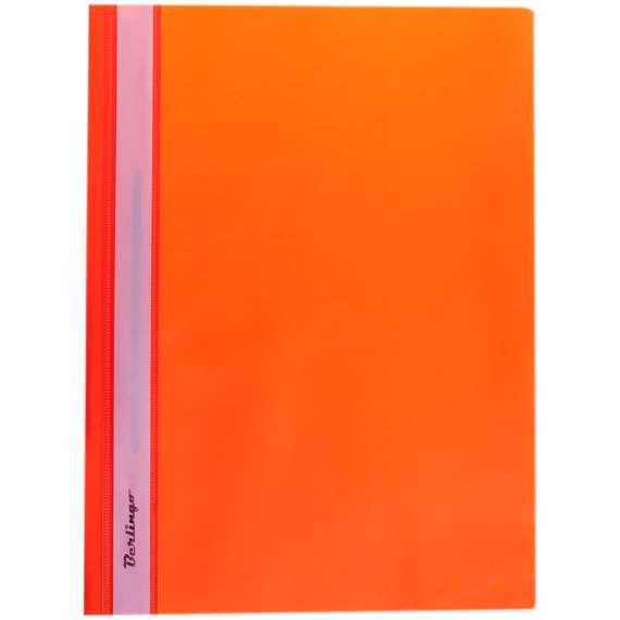 Папка-скоросшиватель пластик. Berlingo, А4, 180мкм, оранжевая с прозр. верхом,ASp_04116
