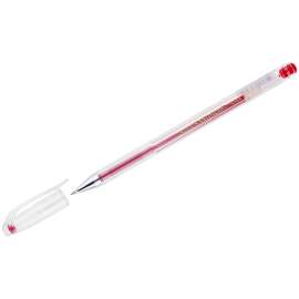 Ручка гелевая Crown "Hi-Jell" красная 0,5мм, штрих-код,HJR-500B