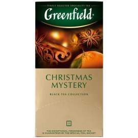 Чай Greenfield "Christmas Mystery", черный с пряностями, 25 фольг. пакетиков по 1,5г,0434-10