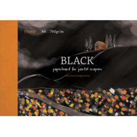 Альбом для пастелей 10л. А4, блок черный, 760г/м2,обл.мелов.картон,7514,693935