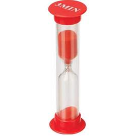 Часы песочные лабораторные стекло/пластик на 3 минуты Eximlab, ассорти, 1032988