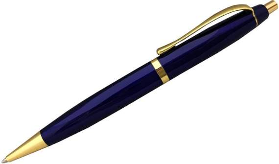 Ручка подарочная шариковая автоматическая Lamark, 0,7мм, синяя, корпус синий с золотом,BP0301-03