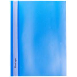 Папка-скоросшиватель пластик. Berlingo, А4, 180мкм, синяя с прозр. верхом,ASp_04102