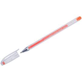 Ручка гелевая Crown "Hi-Jell Color" оранжевая, 0,7мм,HJR-500H