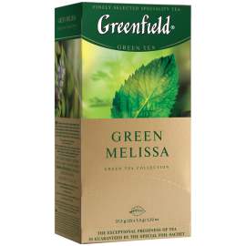 Чай Greenfield "Green Melissa", зеленый с мелиссой, 25 фольг. пакетиков по 1,5г,0435-10