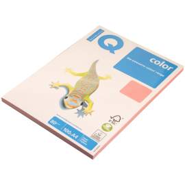 Бумага цветная IQ "Color pale" А4, 80г/м2, 100л. (розовый),PI25