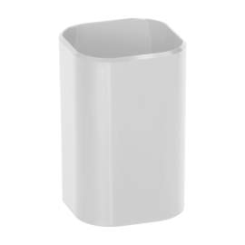 Подставка-стакан СТАММ "Фаворит", пластиковая, квадратная, белая,ПС-30474