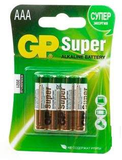 Батарейка GP super 24A-2CR4 Тип ААА 1шт(бл.4шт) 0058