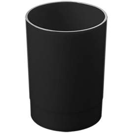 Подставка-стакан СТАММ "Офис", пластик, круглый, черный,ОФ777
