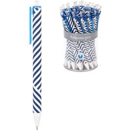 Ручка шариковая автоматическая Greenwich Line "Classy stripes"синяя 0,7мм,игольч, софт-тач,GL_25781