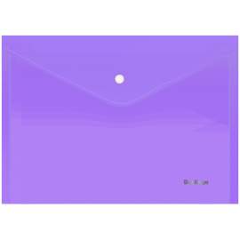 Папка-конверт на кнопке, А4 Berlingo "Starlight", 180мкм, прозрачная фиолетовая,AKk_04107