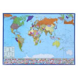 Карта складная "Мир" политическая 1:35млн., 1010*690мм, с флагами, Крым в составе РФ,1147960