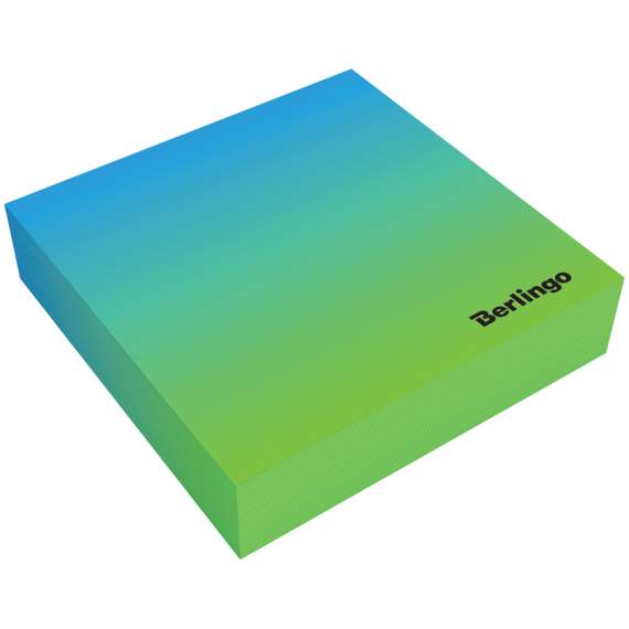 Блок для записи 8,5*8,5*2 голубой/зеленый, декоративный, на склейке Berlingo 