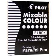 Картриджи с тушью Pilot "Parallel Pen" черные, 6шт., картонная коробка,IC-P3-S6-B