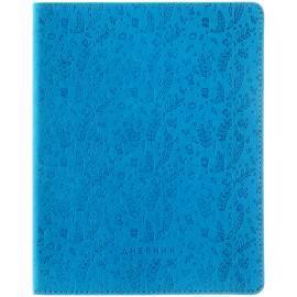 Дневник 1-11 кл. 48л. (лайт) "Leaves pattern. Blue", иск. кожа, ляссе, тиснение,DU48kh_29234