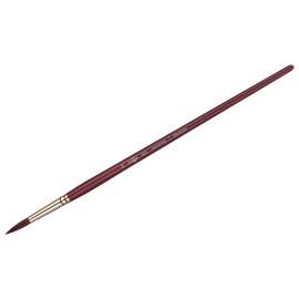 Кисть художественная синтетика бордовая Гамма "Вернисаж", круглая №24, длинная ручка,403024