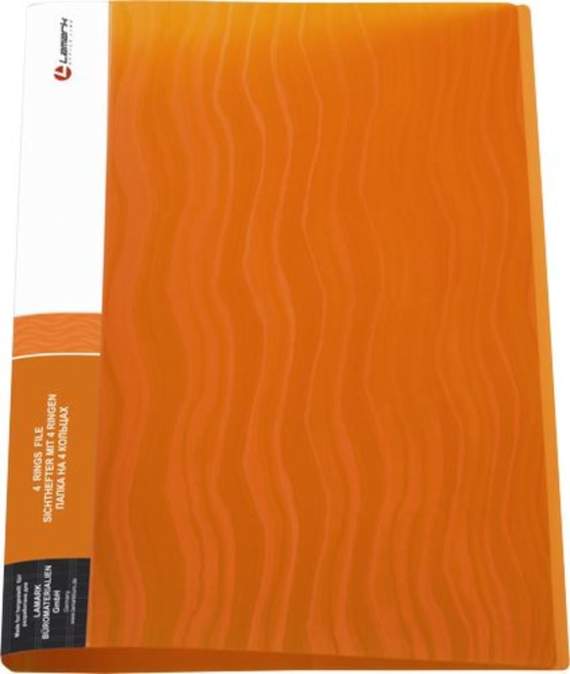 Папка на 4 кольца 25мм Волна оранжевая, Lamark,RF0069-WOR