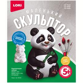 Набор для изготовления игрушки из гипса Lori "Маленький скульптор. Панда", картонная коробка,Об-004