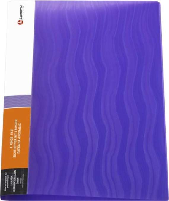 Папка на 4 кольца 25мм Волна фиолетовая, Lamark,RF0069-WVL