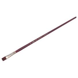 Кисть художественная синтетика бордовая Гамма "Вернисаж", плоская №10, длинная ручка,402010