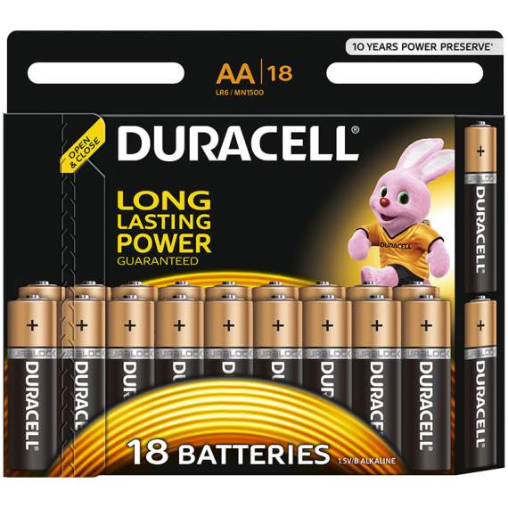 Батарейка Duracell Basic AA (LR06) алкалиновая,1 шт, 18BL,5000394107519