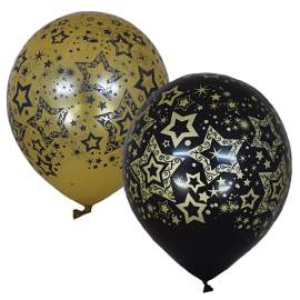 Воздушные шары,(25шт/уп),1шт, М12/30см, Поиск "Голливуд Black&Gold",6055462