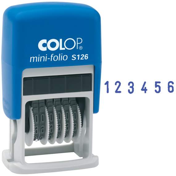 Нумератор мини Colop, 3,8мм, 6 разрядов, автоматическое окрашивание, пластик,S 126/BL