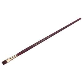 Кисть художественная синтетика бордовая Гамма "Вернисаж", плоская №12, длинная ручка,402012