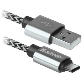 Кабель Defender USB09-03T PRO USB(AM) - C Type, 2.1A output, в оплетке, 1m, 87815