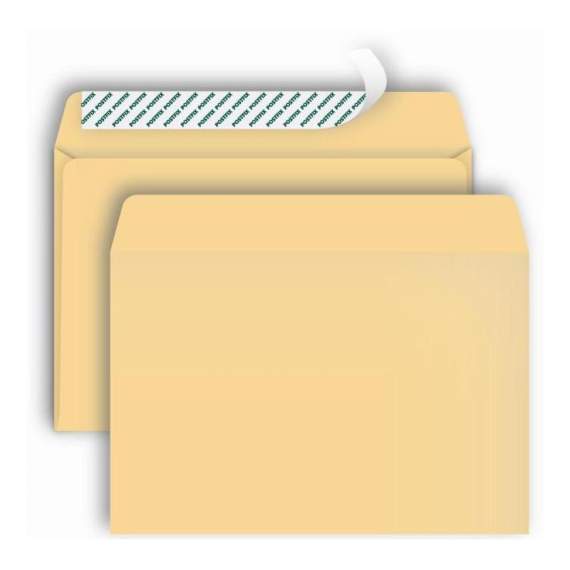 Конверт почтовый крафт С4 229 x 324мм POSTFIX чистый, без окна, отр. лента, 90гр,269731