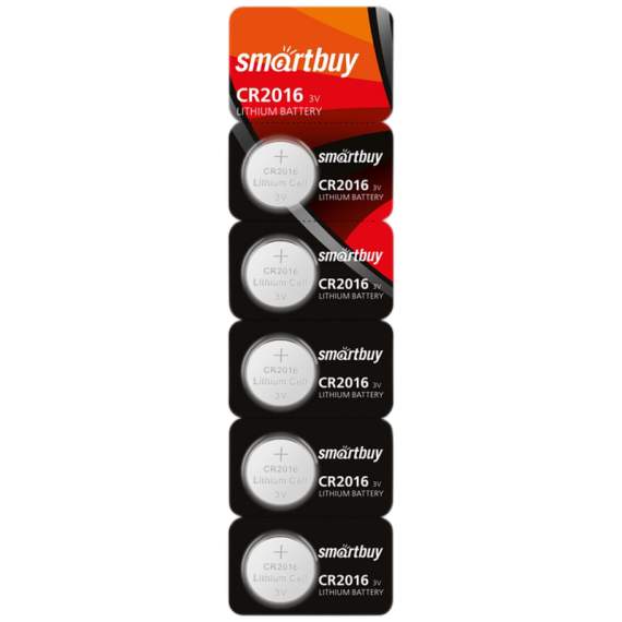 Батарейка SmartBuy CR2016 литиевая, BC5,SBBL-2016-5B